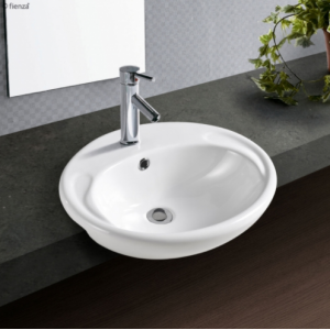 MICKI Ceramic Semi-Recessed Basin